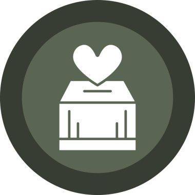 Aşk kalp yuvarlak vektör simgesi