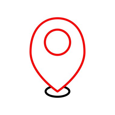 konum belirleyici çizgi simgesi, harita işaretleyici iğnesi, gps işaret vektör illüstrasyonu