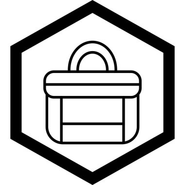 Çanta simgesinin vektör illüstrasyonu