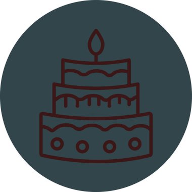 Kek. Web simgesi basit illüstrasyon