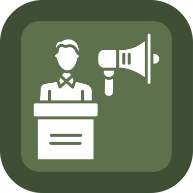 Hoparlörlü bir adamın vektör çizimi