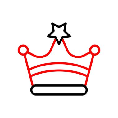 Taç simge vektör işareti ve beyaz arka plan üzerinde izole sembolü,