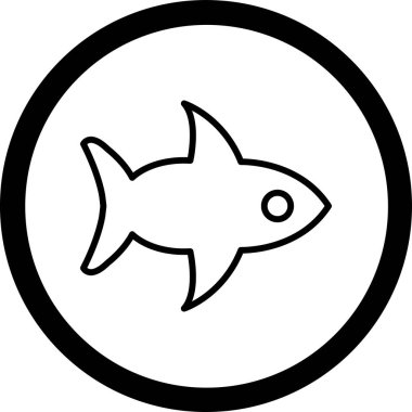 balık simgesi vektör illüstrasyonu