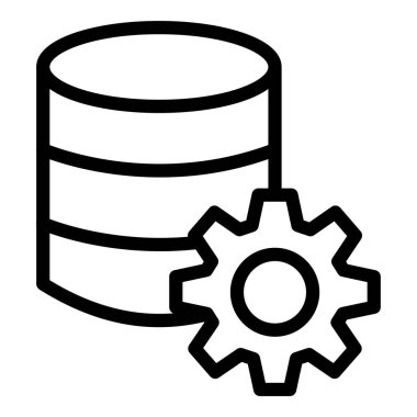 Web sunucu simgesi. Beyaz arkaplanda izole edilmiş web tasarımı için sunucu simgesi ana hatları