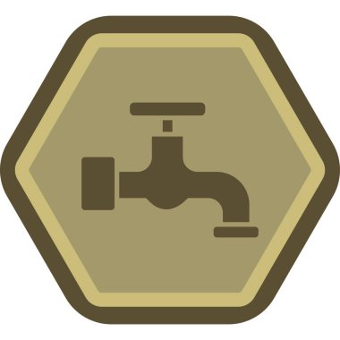 Su musluğu. Basit resimleme