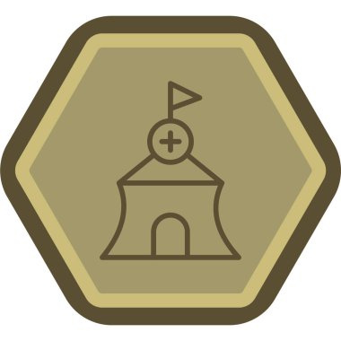 Kiliseye. Web simgesi basit illüstrasyon