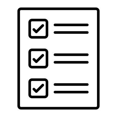 Kontrol listesi simgesi, vektör illüstrasyonu