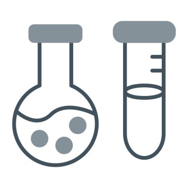 Kimya şişesi test çizgisi ve simgesi, laboratuvar ve laboratuvar, matara işareti, vektör grafikleri, beyaz arkaplan üzerinde doğrusal desen, ep 10