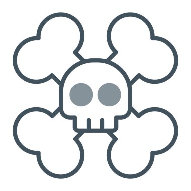 kafatası kemikleri taslak biçiminde simge