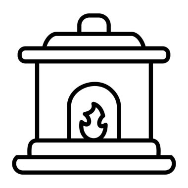 Şöminenin Vektör illüstrasyonu