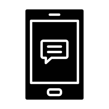 Konuşma kabarcığı vektör illüstrasyon tasarımlı akıllı telefon