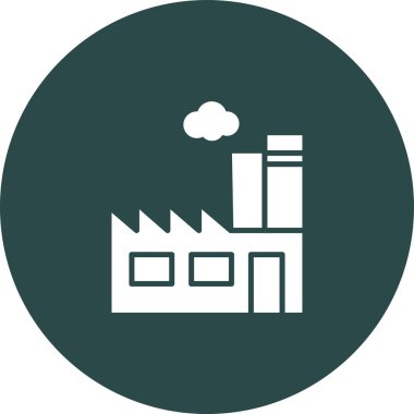 Fabrika inşa simgesinin vektör illüstrasyonu