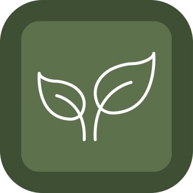 Eko yaprak vektör simgesi. resim biçimi yuvarlak kare düğmesi içinde açık yeşil ve gri renkli düz simge sembolüdür..