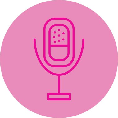 mikrofon simgesi ve vektör çizimi izole edildi