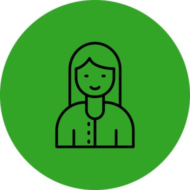 güzel kadın avatar vektör çizgisi simgeleri