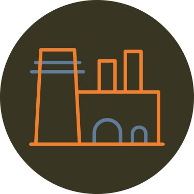 Sanayi fabrikası ikon vektör çizimi tasarımı