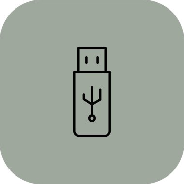 Kişisel ve ticari kullanım için usb kablo vektör simgesi simgesi vektör çizimi..