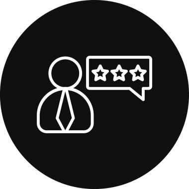 Müşteri değerlendirme ikonu. Beyaz arkaplanda izole edilmiş web tasarımı için müşteri derecelendirme vektör simgesinin basit çizimi