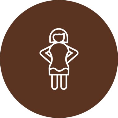 Kadın. Web simgesi basit illüstrasyon