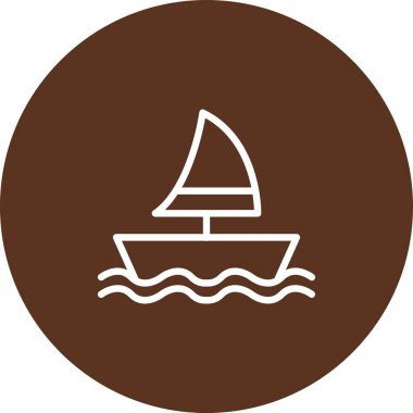 Bir tekne simgesinin vektör illüstrasyonu