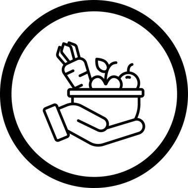 Gıda Bağışı web simgesi, vektör illüstrasyonu