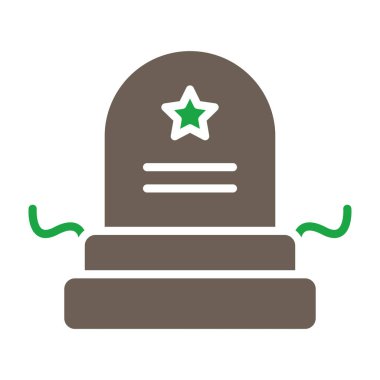 Yeşil ve beyaz yıldız simgesinin vektör çizimi