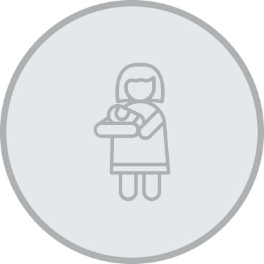 Stetoskop çizgisi ikonu olan kadın doktor, doktor, hastane ve sağlık sembolü olan kadın vektör grafikleri, beyaz üzerine renkli doğrusal desen