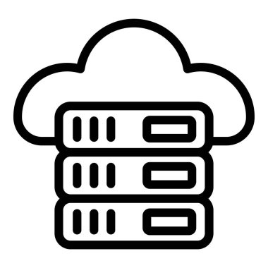 Bulut Sunucusu Web simgesi, vektör illüstrasyonu