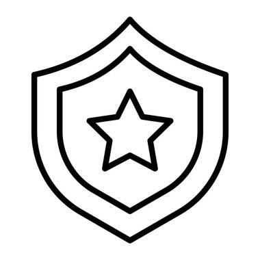 Yıldız simgesi vektör resimli kalkan