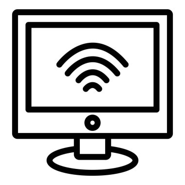 Bilgisayar simgesi. Web için pc vektör simgelerinin özet çizimi