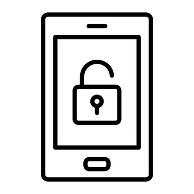 mobil kilit ikonu vektör çizimi