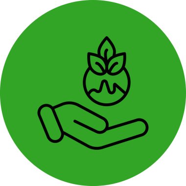 Yeşil yapraklı bir bitkinin vektör çizimi