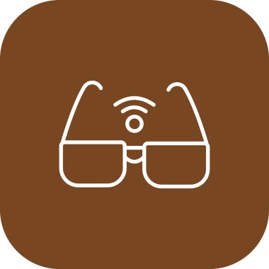 gözlük yassı simgesi, vektör illüstrasyonu