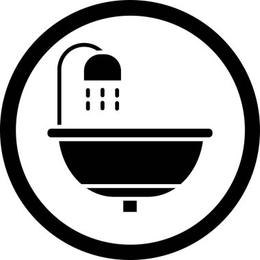 Bir banyo simgesinin vektör illüstrasyonu