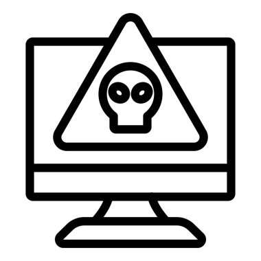 kafatası ile bilgisayar monitörü