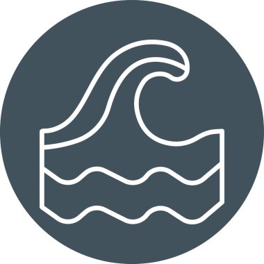 Su simgesindeki bir teknenin vektör dalgası