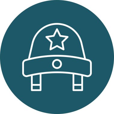 Askeri miğfer. Web simgesi basit tasarım