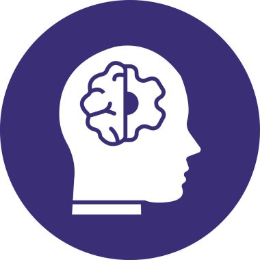 Beyin. Web simgesi basit illüstrasyon