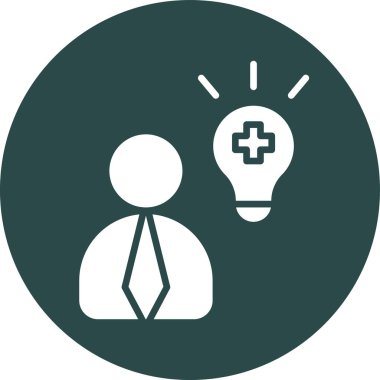 Tıbbi lambası ve tıbbi sembolü olan bir adamın vektör çizimi