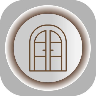 güzel kapı kabartma vektör simgesi