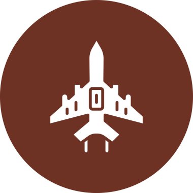 askeri uçak simgesi, vektör illüstrasyonu