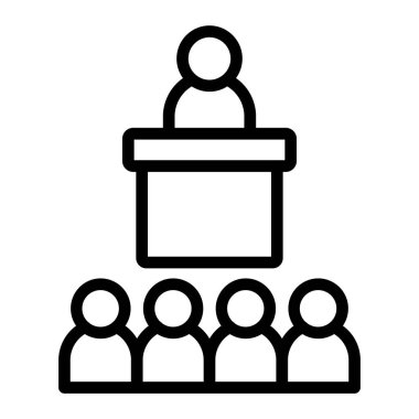 iş adamları çizgi simgesi, ana hatlar vektör illüstrasyonu