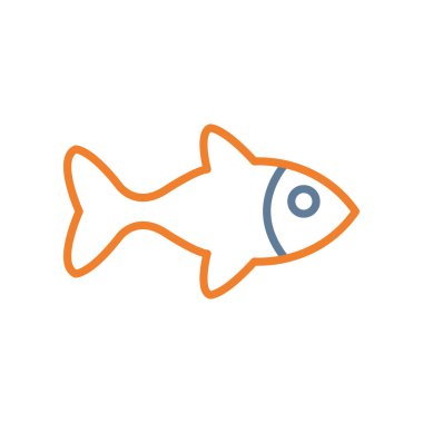 Beyaz arkaplanda izole edilmiş balık yassı simgesi, vektör illüstrasyonu