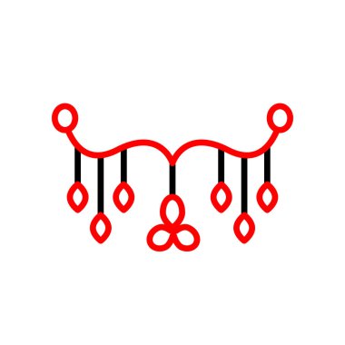 Noel ağacı süsleme çizgisi ve renk simgesi, noel ve yeni yıl ağacı, ana tabela, vektör grafikleri