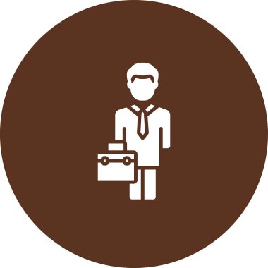 Evrak çantası simgesi olan iş adamının vektör illüstrasyonu