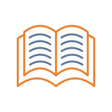 kitap simgesi, satır vektör illüstrasyonu
