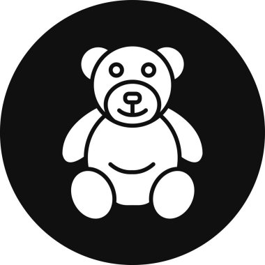 Oyuncak ayı simgesi, basit vektör çizimi