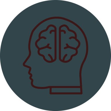 beyin ikonu vektör illüstrasyonu