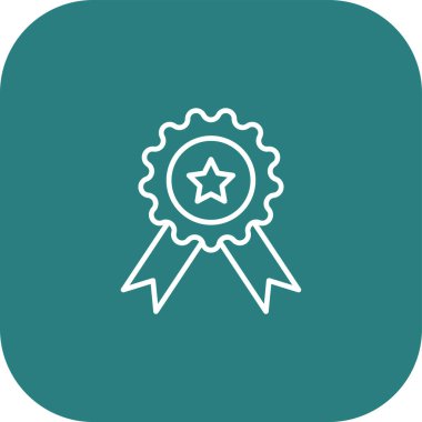 Rozet yassı ikon. Rozet, ödül sembolü