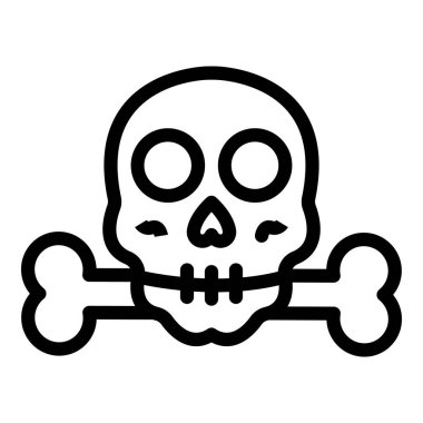 kafatası kemikleri simgesi. Web için kafatası vektör simgelerinin özet çizimi